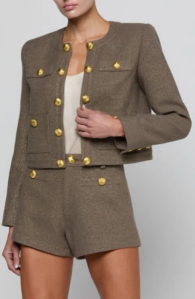 L'agence Kahlia Collarless Jacket In Gray