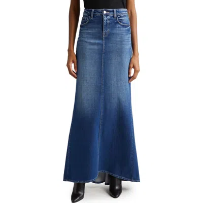 L'agence Kailani Mermaid Denim Maxi Skirt In Blue