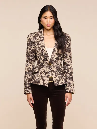 L'agence Kaisley Blazer In Brown/beige Toile