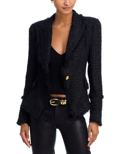L'agence Kaisley Frayed Blazer In Black