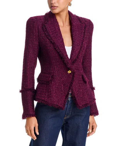 L'agence Kaisley Frayed Blazer In Animal Print