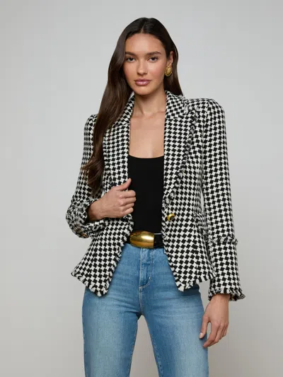 L'agence Kaisley Tweed Blazer In Black
