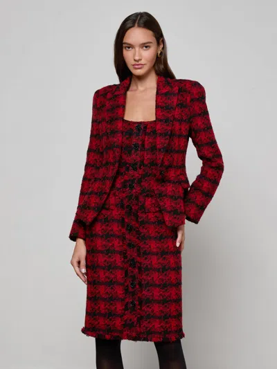 L'agence Kaisley Tweed Blazer In Red