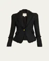 L'agence Kaisley Waffle Tweed Blazer In Black