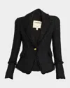 L'agence Kaisley Waffle Tweed Blazer In Black
