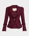 L'agence Kaisley Waffle Tweed Blazer In Brown