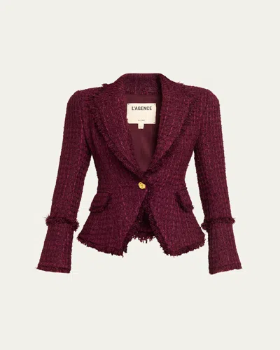 L'AGENCE KAISLEY WAFFLE TWEED BLAZER