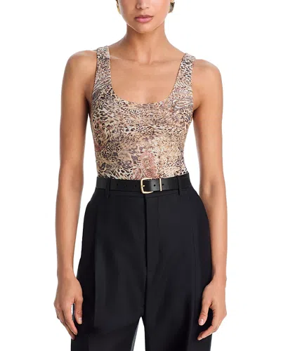 L'agence Kalea Scoop Neck Tank Bodysuit In Brown