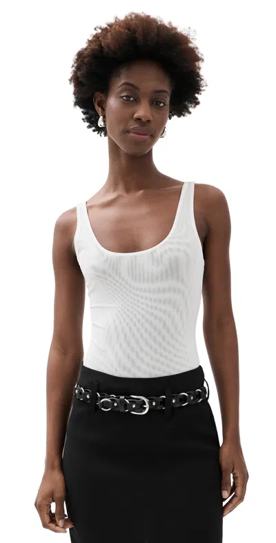 L'agence Kalea Scoop Neck Tank Bodysuit White