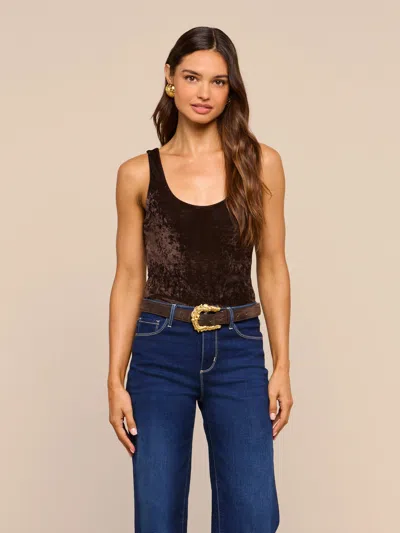 L'agence Kalea Velvet Bodysuit In Dark Java
