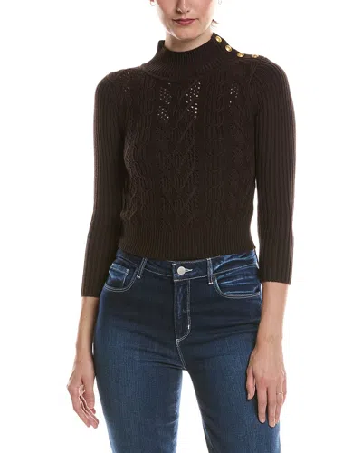 L'agence Kamdyn Cable Mock Neck In Brown