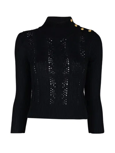 L'agence Kamdyn Cable-knit Sweater In Black