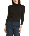 L'agence Kamdyn Crop Mock Neck Sweater In Black
