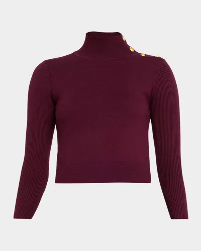 L'AGENCE KAMDYN CROPPED MOCK-NECK SWEATER