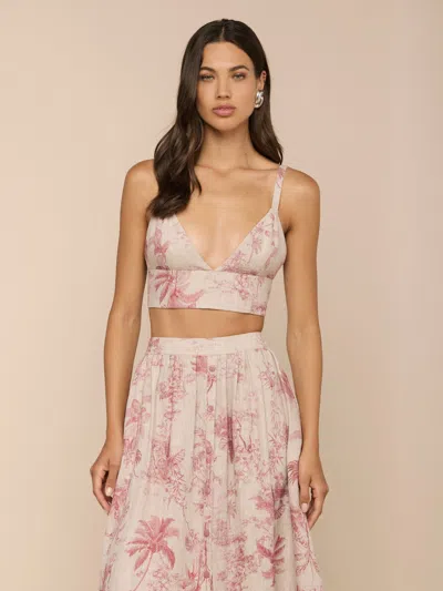 L'agence Kaori Linen Bralette Top In Pink