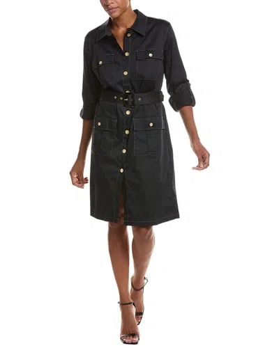 L'agence Karin Military Shirtdress In Black