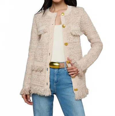 L'agence Kastoria Fringe Cardigan In Natural In Neutral