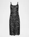 L'agence Kazuko Laser Cut Midi Dress In Black