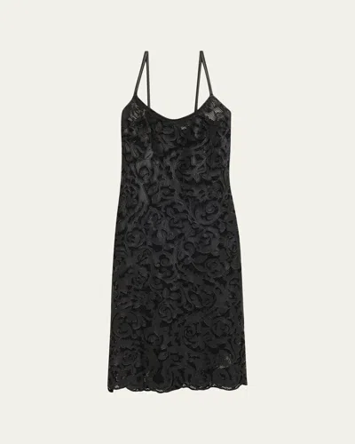 L'agence Kazuko Lasercut Midi Dress In Black