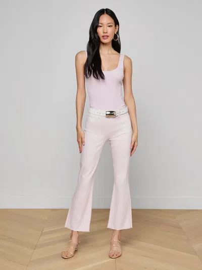L'agence Kendra Coated Cropped Flare Jean In Pink