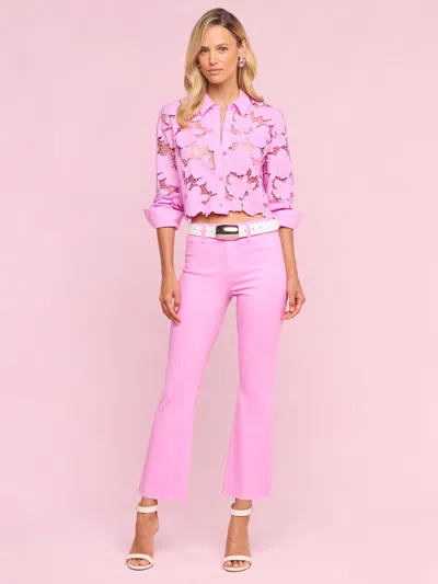 L'agence Kendra Coated Cropped Flare Jean In Pink