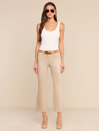 L'agence Kendra Coated Cropped Flare Jean In Antique Birch Coated