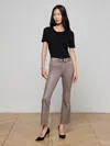 L'agence Kendra Coated Cropped Flare Jean In Brown