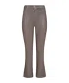 L'agence Kendra Coated Cropped Flare Jean In Brown