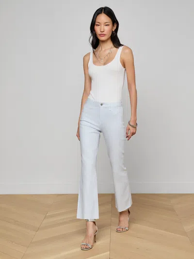 L'agence Kendra Coated Cropped Flare Jean In White