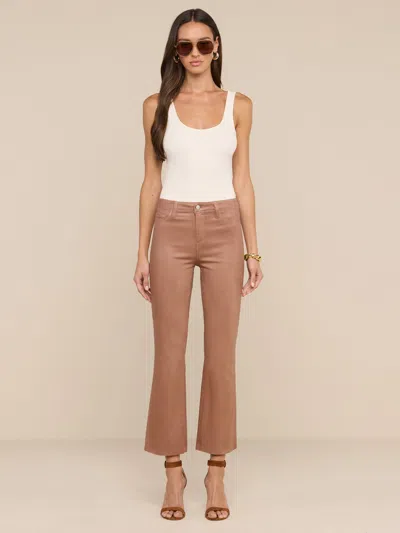 L'agence Kendra Coated Cropped Flare Jean In White
