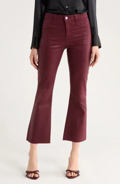L'agence Kendra Coated High Waist Crop Flare Jeans