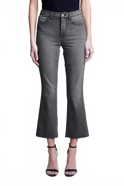 L'agence Kendra Crop Flare Jean In Misty Grey In Gray