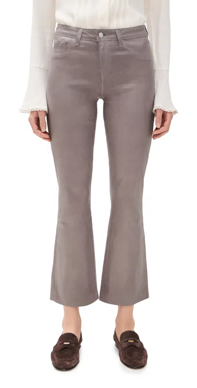 L'agence Kendra Crop Flare Jeans Driftwood Coated In Brown
