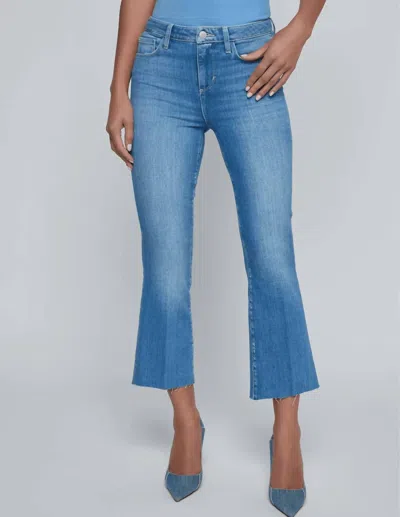 L'agence Kendra Crop Flare Jeans In Getty In Animal Print