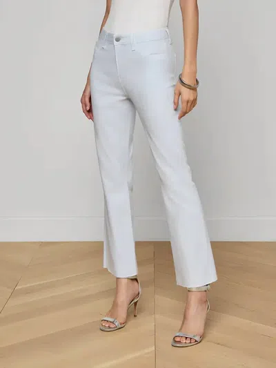 L'agence Kendra Crop Flare Jeans In Pale Mist Blue In Gray
