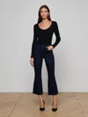 L'agence Kendra Cropped Flare Jean In Black