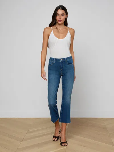 L'agence Kendra Cropped Flare Jean In Blue