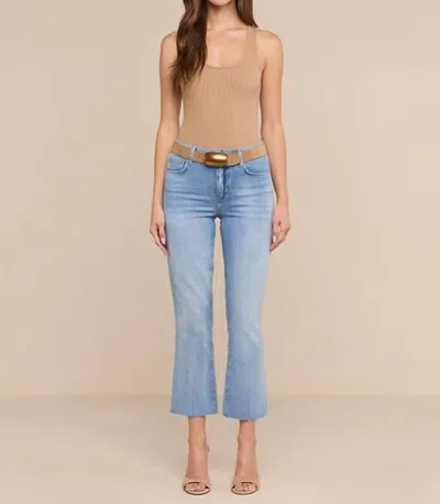 L'agence Kendra Cropped Flare Jeans In Dry Ice In Blue