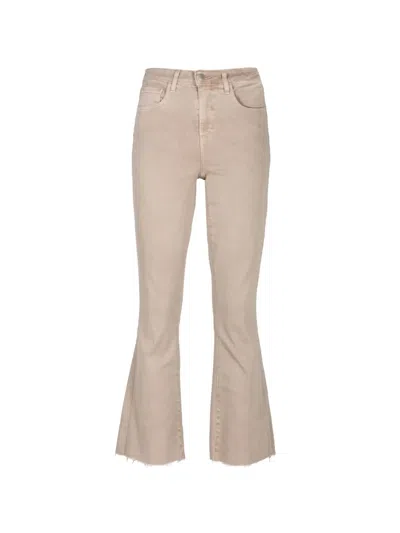 L'agence Kendra Cropped Flared Jeans In Neutral