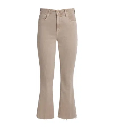 L'agence Kendra Flared Cropped Jeans In Brown