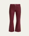 L'agence Kendra High-rise Coated Crop Flare Jeans In Burgundy