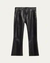 L'agence Kendra High-rise Coated Crop Jeans In Black