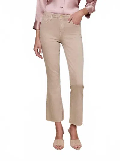L'agence Kendra High Rise Crop Flare Jean In Biscuit In Brown