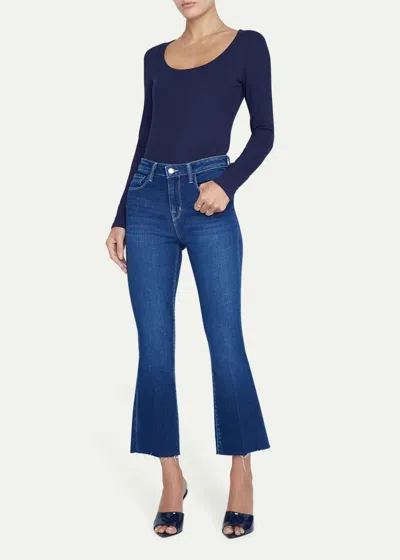 L'agence Kendra High Rise Crop Flare Jean In Sutton In Multi