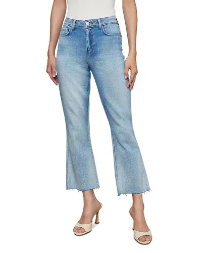 L'agence Kendra High Rise Crop Flare Jeans In Dry Ice In Blue