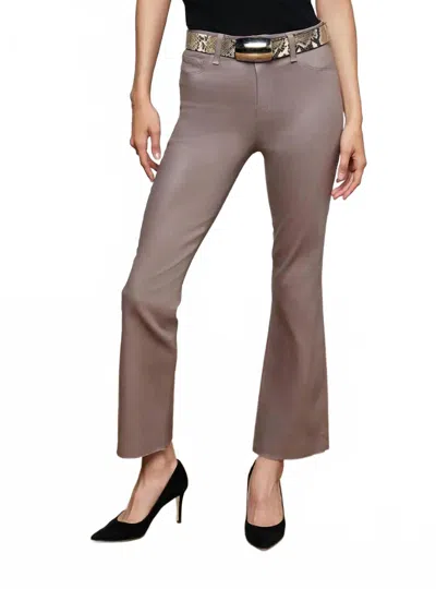 L'agence Kendra High Rise Cropped Flare Jean In Driftwood Coated In Brown