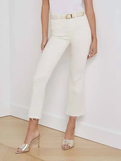 L'agence Kendra High Rise Cropped Flare Jean In Vintage White