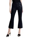 L'agence Kendra Coated High Waist Crop Flare Jeans In Noir Coated