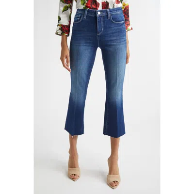 L'agence Kendra High Waist Crop Flare Jeans In Blue