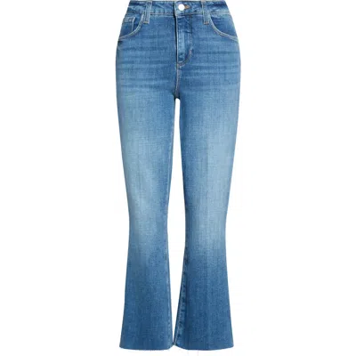 L'agence Kendra High Waist Crop Flare Jeans In Blue